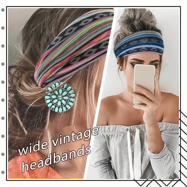 Style Elastic Headscarf, Breathable Cotton, Wide Brimmed Hair Accessories for Women