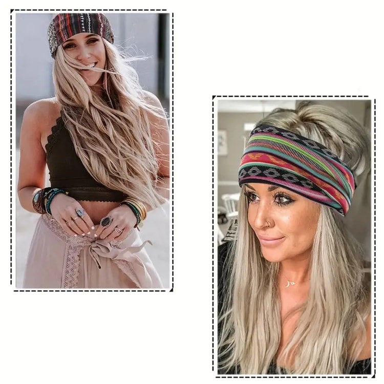 Style Elastic Headscarf, Breathable Cotton, Wide Brimmed Hair Accessories for Women