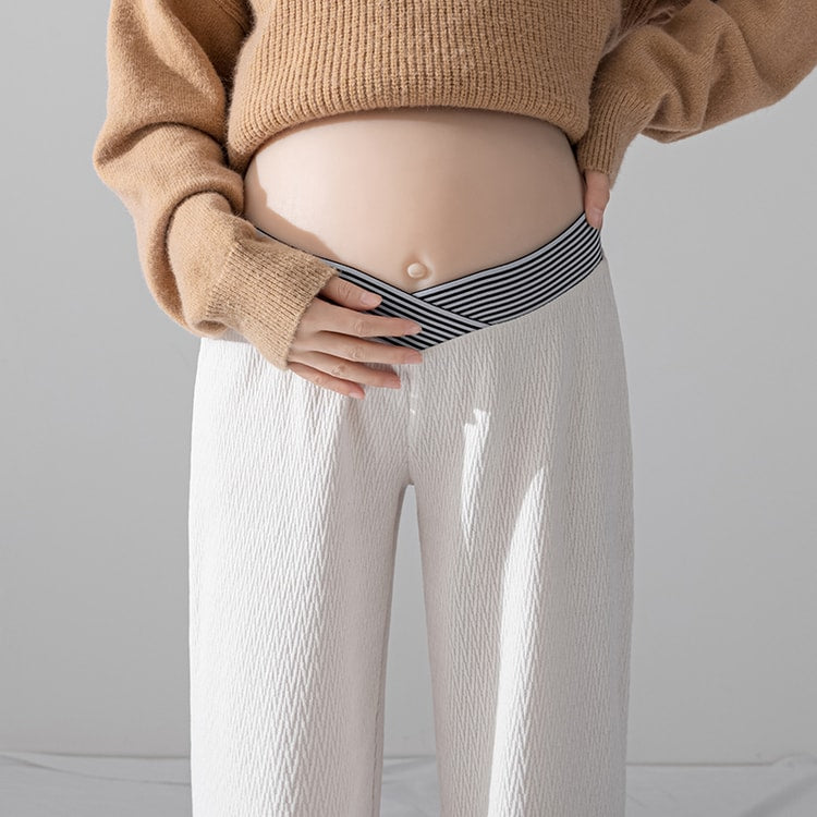 Maternity Pants, Low Waist Loose Wide Leg Trousers for Casual Outerwear Comfort