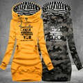 Casual Hooded Dresses for Women Pullover Dress, Autumn and Winter Women Fashion Long Sleeve Hoodie Dress