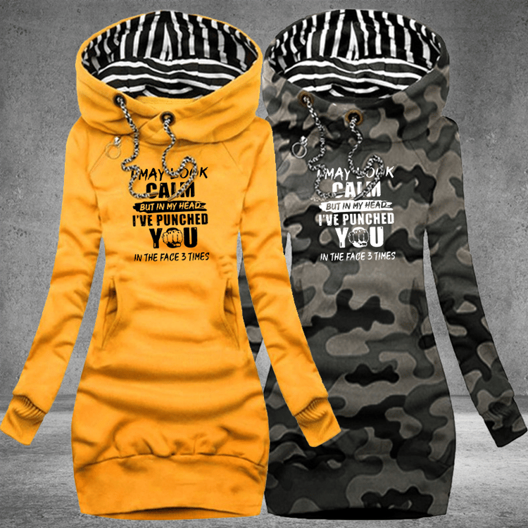 Casual Hooded Dresses for Women Pullover Dress, Autumn and Winter Women Fashion Long Sleeve Hoodie Dress