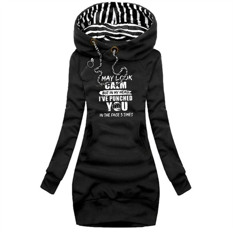 Casual Hooded Dresses for Women Pullover Dress, Autumn and Winter Women Fashion Long Sleeve Hoodie Dress