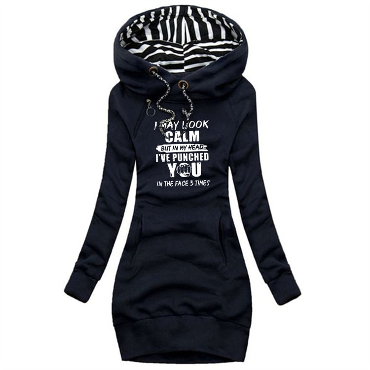 Casual Hooded Dresses for Women Pullover Dress, Autumn and Winter Women Fashion Long Sleeve Hoodie Dress