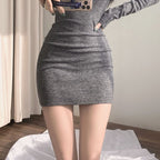Dresses For Women Fashion Long Sleeve Pleated Bodycon Slim Fit, Casual Autumn Tank Party Vestidos