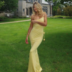Elegant Solid Color 3D Flower Summer Women Long Dresses, Sleeveless Decorated Straps Neck Wrap Maxi Party Dress