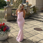 Elegant Solid Color 3D Flower Summer Women Long Dresses, Sleeveless Decorated Straps Neck Wrap Maxi Party Dress