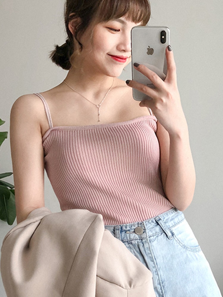 Summer Sleeveless Camis, Casual Women Halter Crop Tops, Backless Strap Tank Top