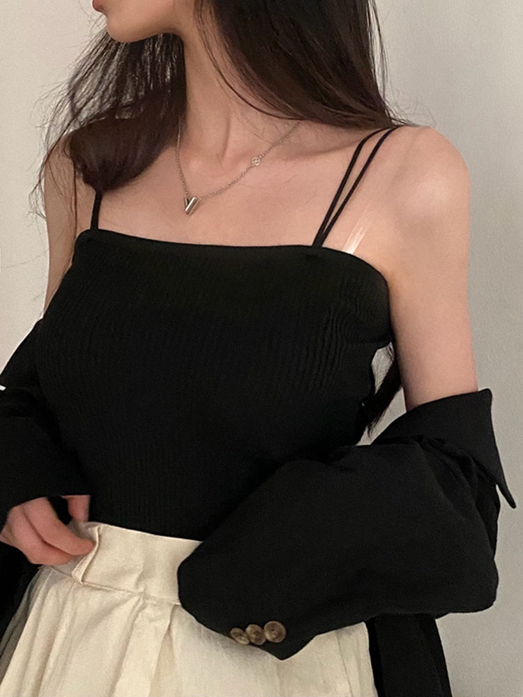 Summer Sleeveless Camis, Casual Women Halter Crop Tops, Backless Strap Tank Top