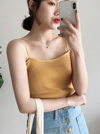 Summer Sleeveless Camis, Casual Women Halter Crop Tops, Backless Strap Tank Top