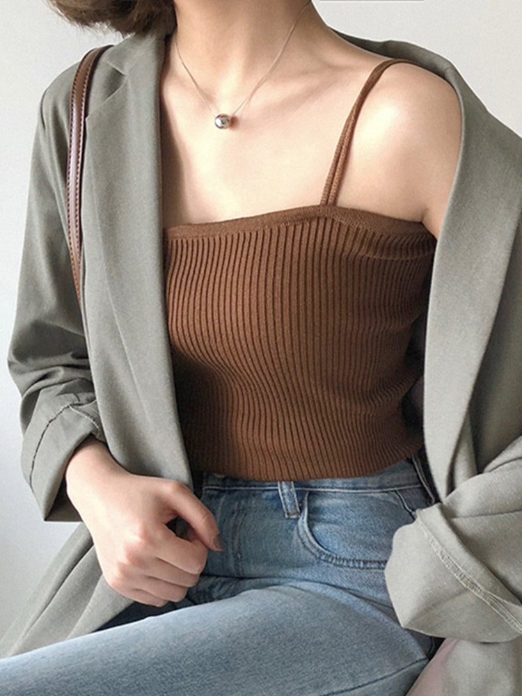 Summer Sleeveless Camis, Casual Women Halter Crop Tops, Backless Strap Tank Top