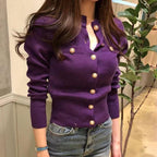 Fashion Women Cardigans Sweater for Autumn, Knitted Coat Short Casual Single Breasted Korean Slim Chic Ladies Tops