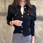Fashion Women Cardigans Sweater for Autumn, Knitted Coat Short Casual Single Breasted Korean Slim Chic Ladies Tops