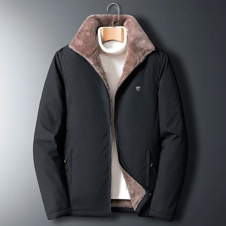 Winter Windproof Thick Fleece Jacket – Mens Classic Outdoor Outwear