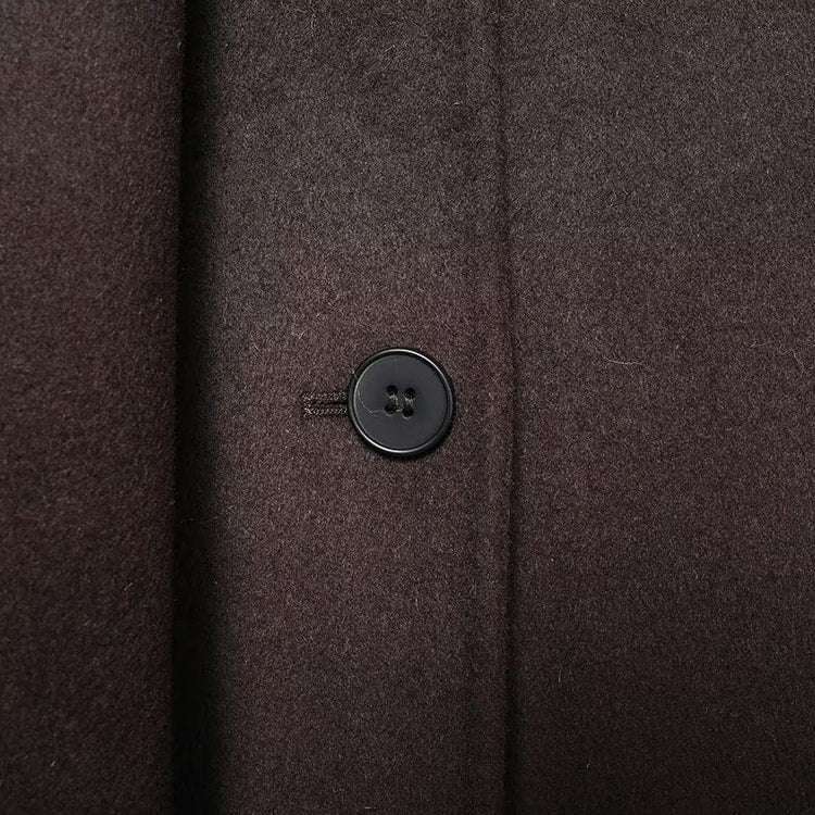 Chocolate Brown Scarf Jacket Women, Loose Thick Warm Coat Autumn Winter Casual Office Lady Outwear