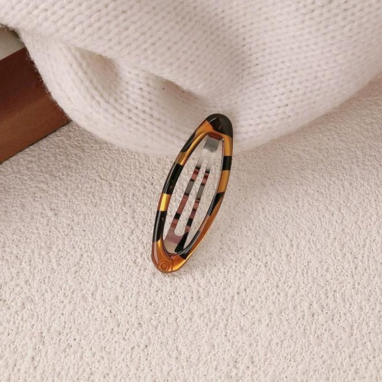Leopard Print Oval Hair Clips Set Hair Accessories for Women