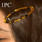 Leopard Print Oval Hair Clips Set Hair Accessories for Women