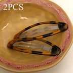 Leopard Print Oval Hair Clips Set Hair Accessories for Women